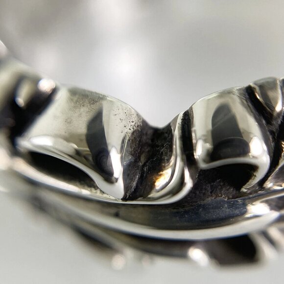 CHROME HEARTS Double Floral Cross Heart Silver Ring - Picture 8 of 14